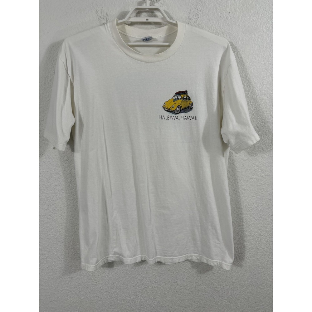 Vintage Crazy Shirts Shirt Mens XL White Haleiwa Hawaii Graphic Made in‎ USA